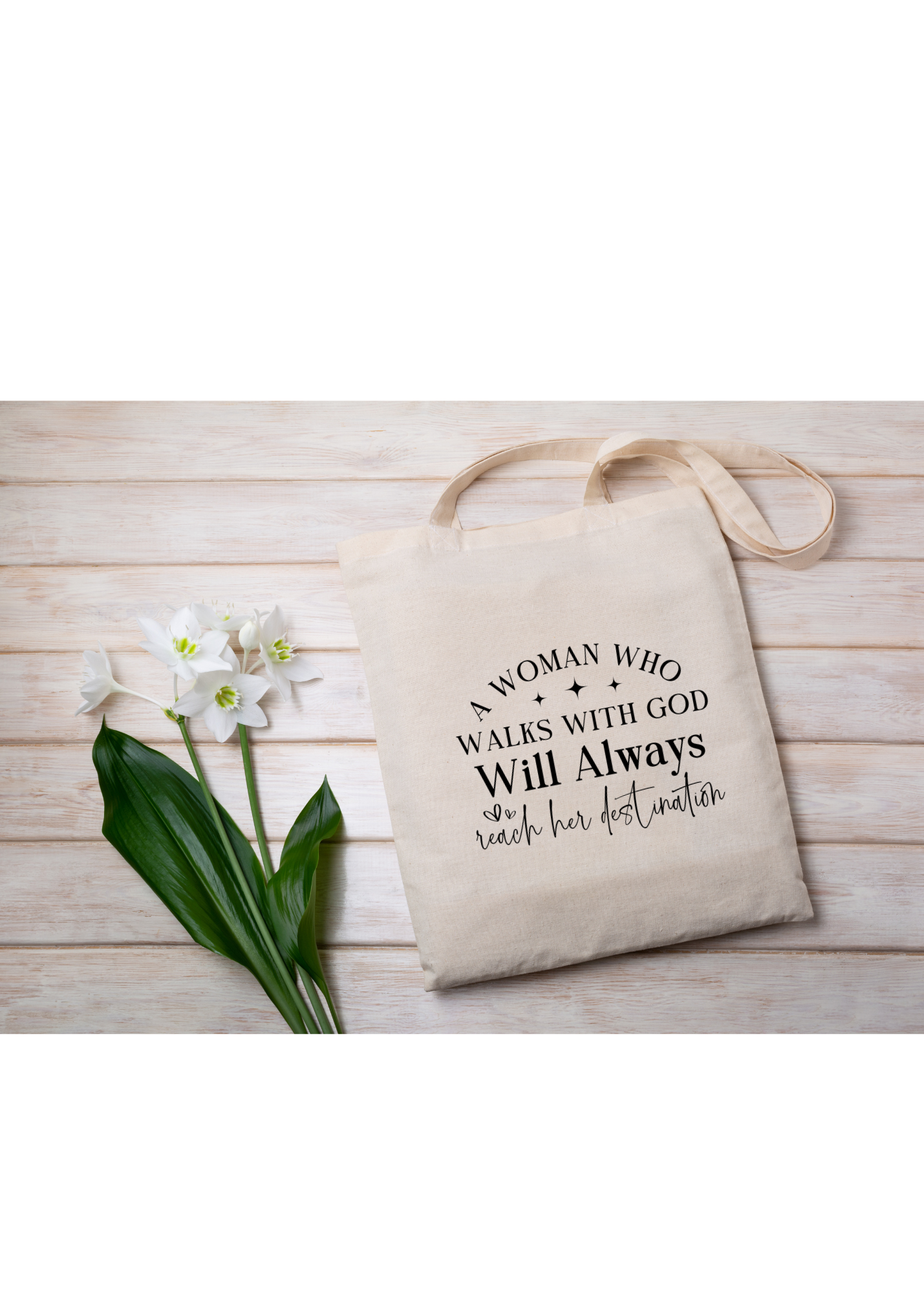 Christian Woman Inspirational Canvas Tote