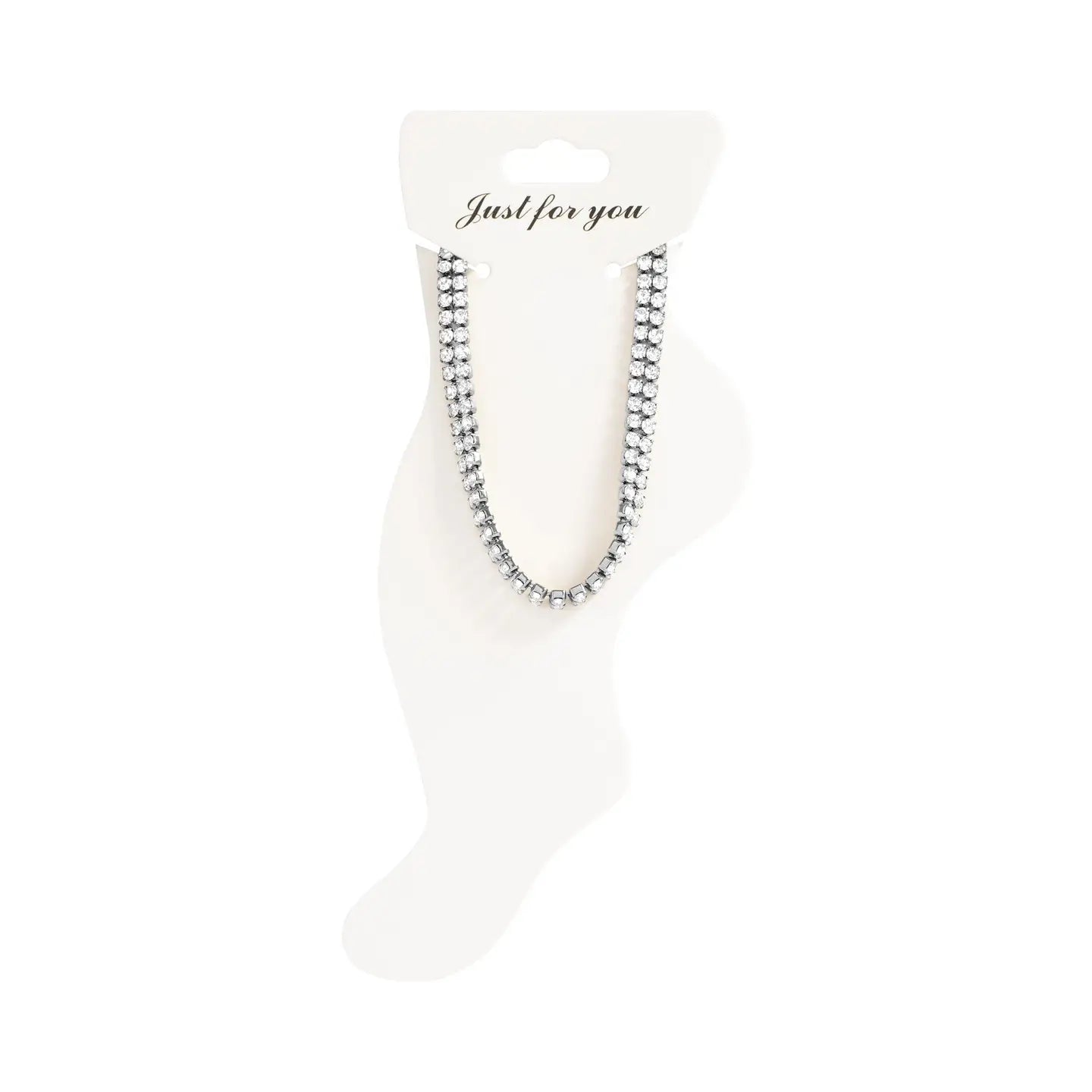 Gold 2 Row Rhinestone Anklet