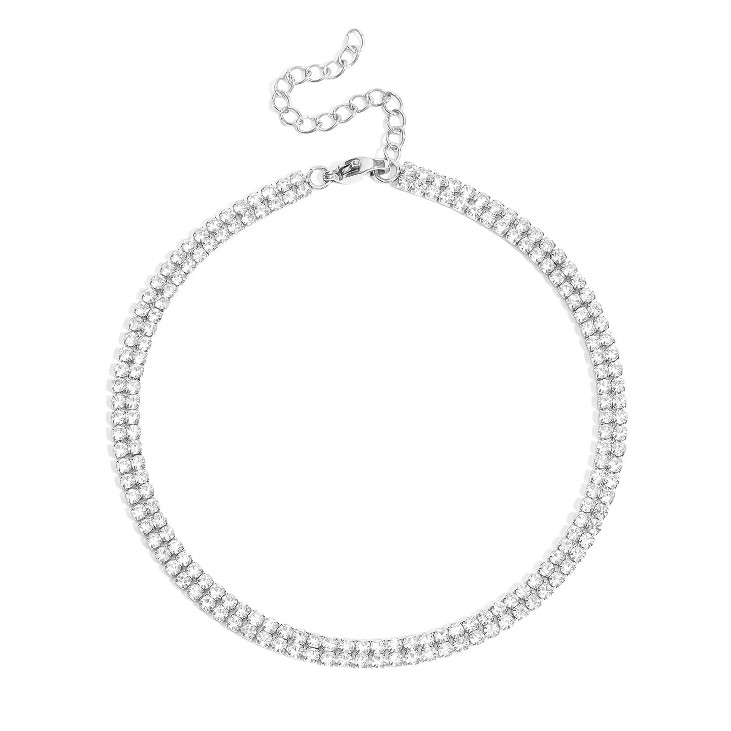Gold 2 Row Rhinestone Anklet