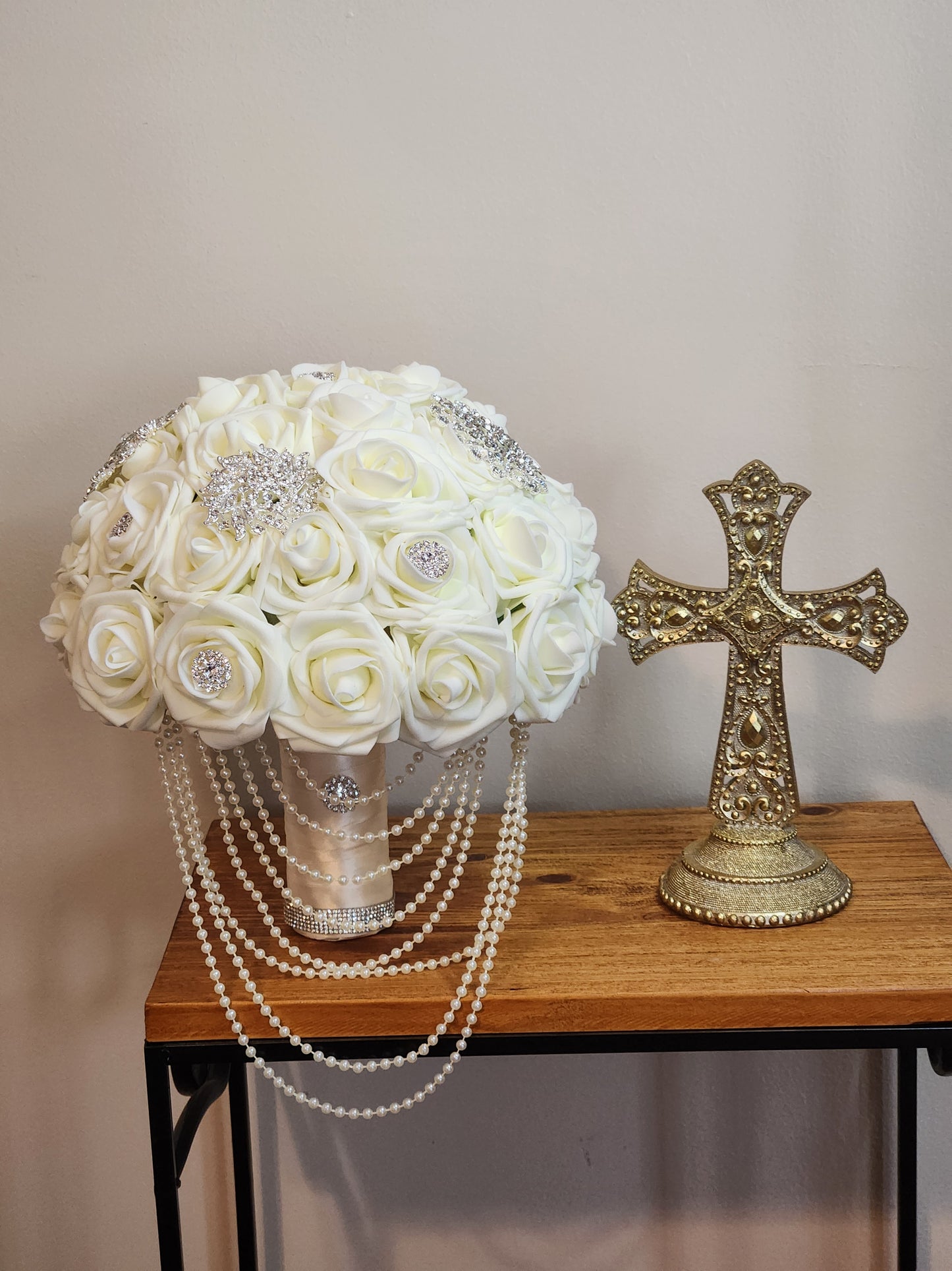 Ivory Rose Bling Bouquet