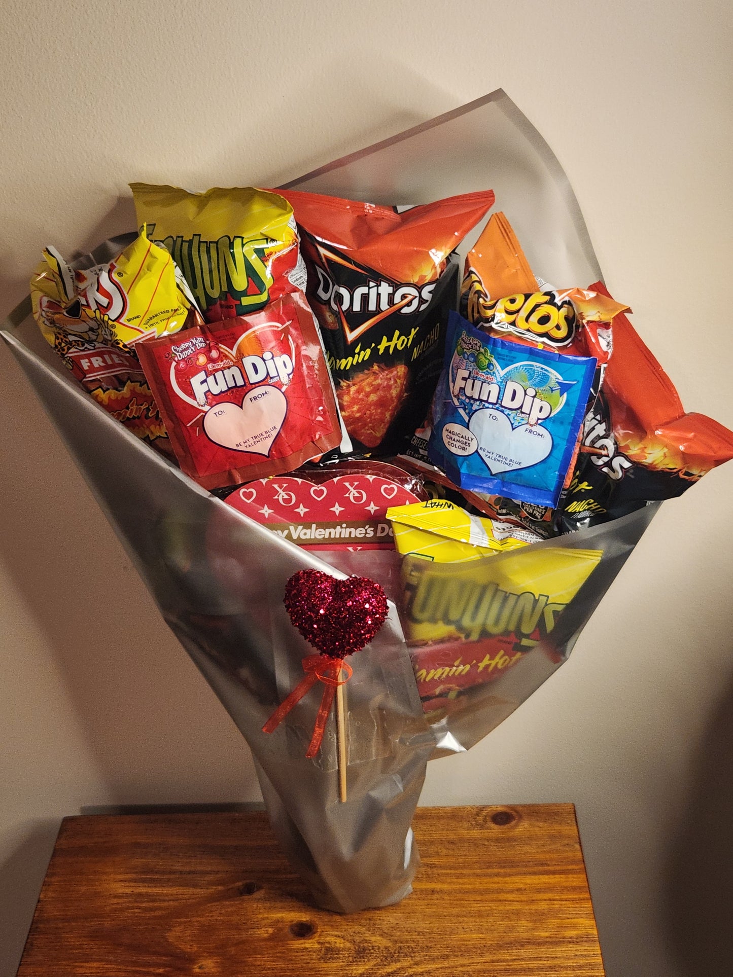 Flamin Hot Chips Bouquet with Candy Assortment