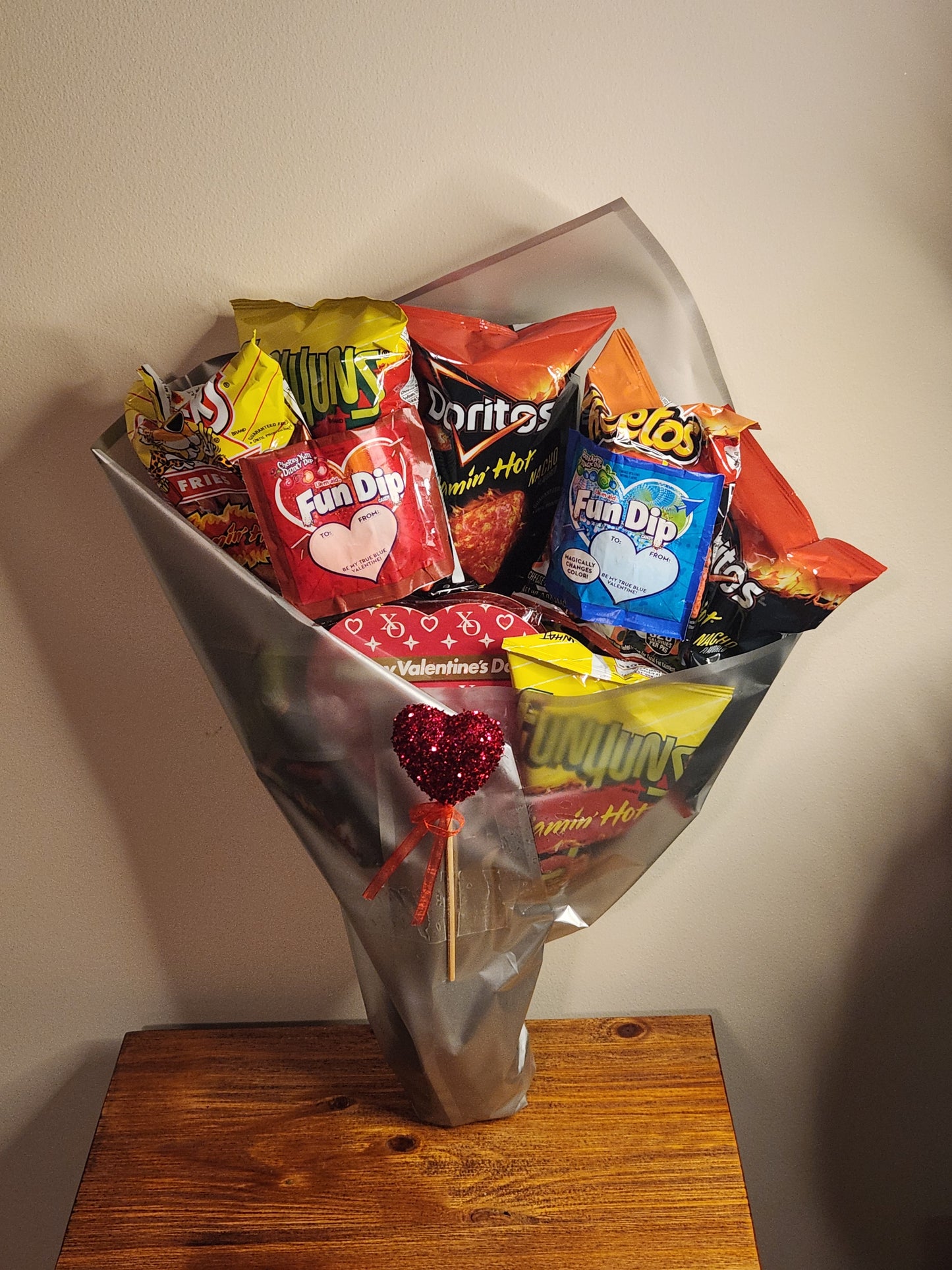 Flamin Hot Chips Bouquet with Candy Assortment