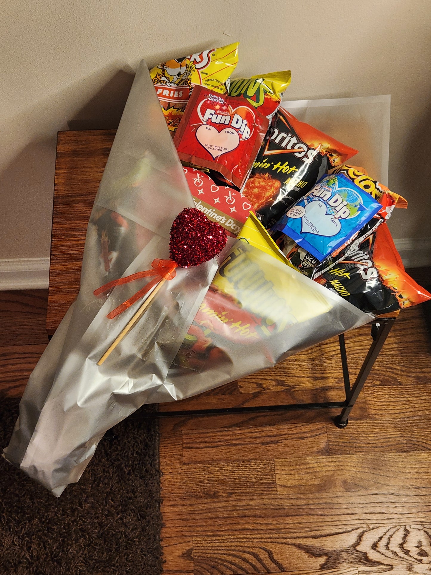 Flamin Hot Chips Bouquet with Candy Assortment