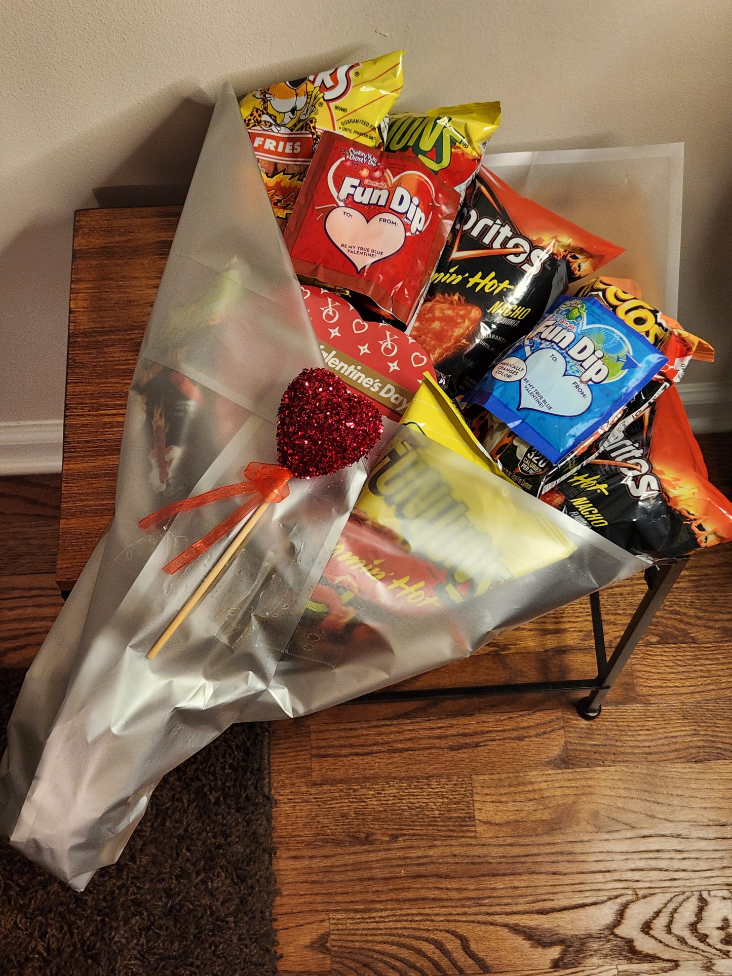 Flamin Hot Chips Bouquet with Candy Assortment