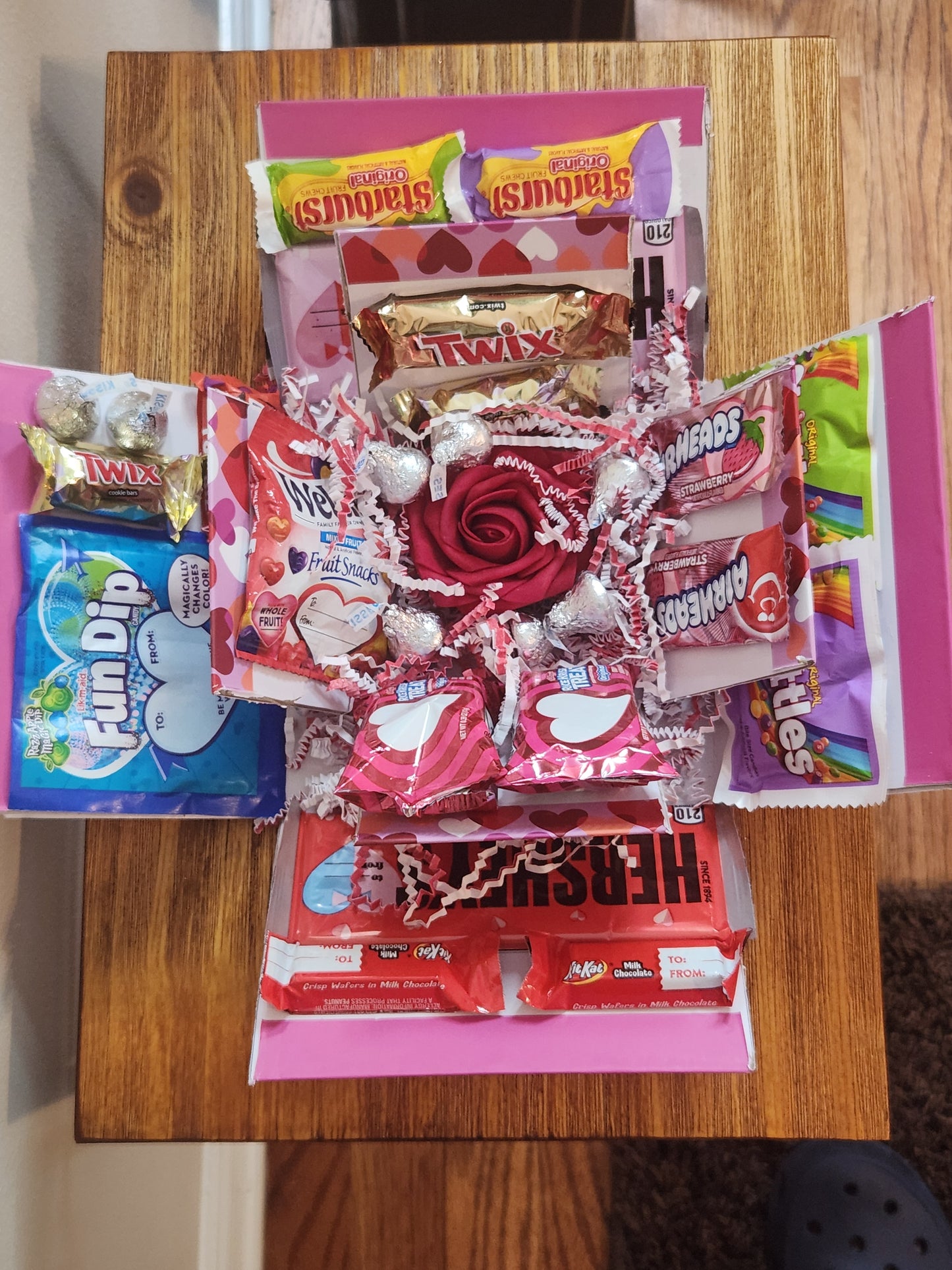 Exploding Candy Box with Pink Rose