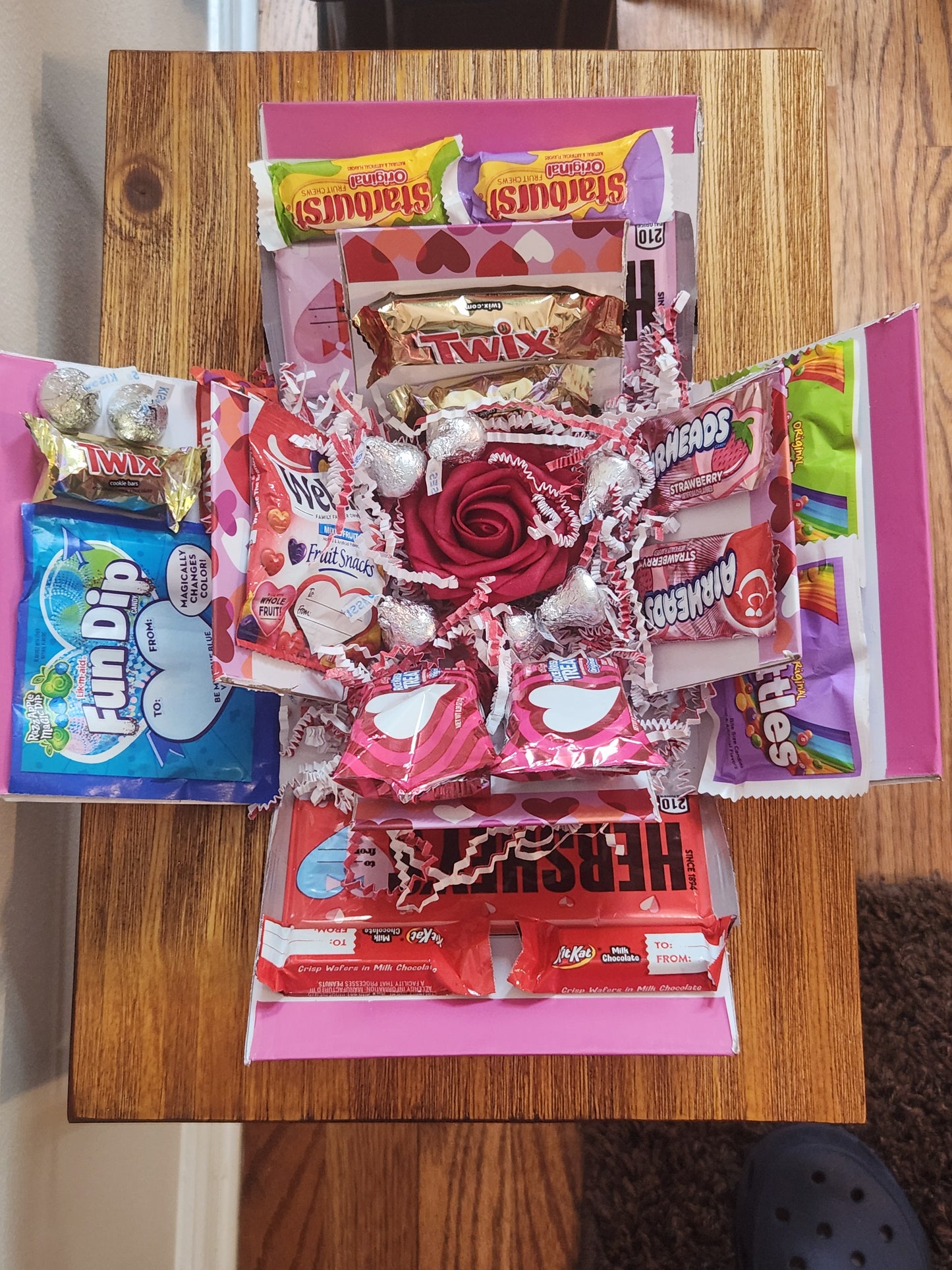 Exploding Candy Box with Pink Rose