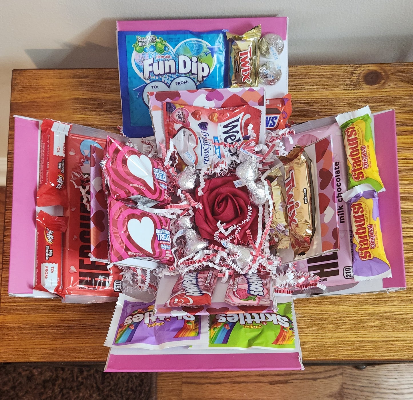 Exploding Candy Box with Pink Rose