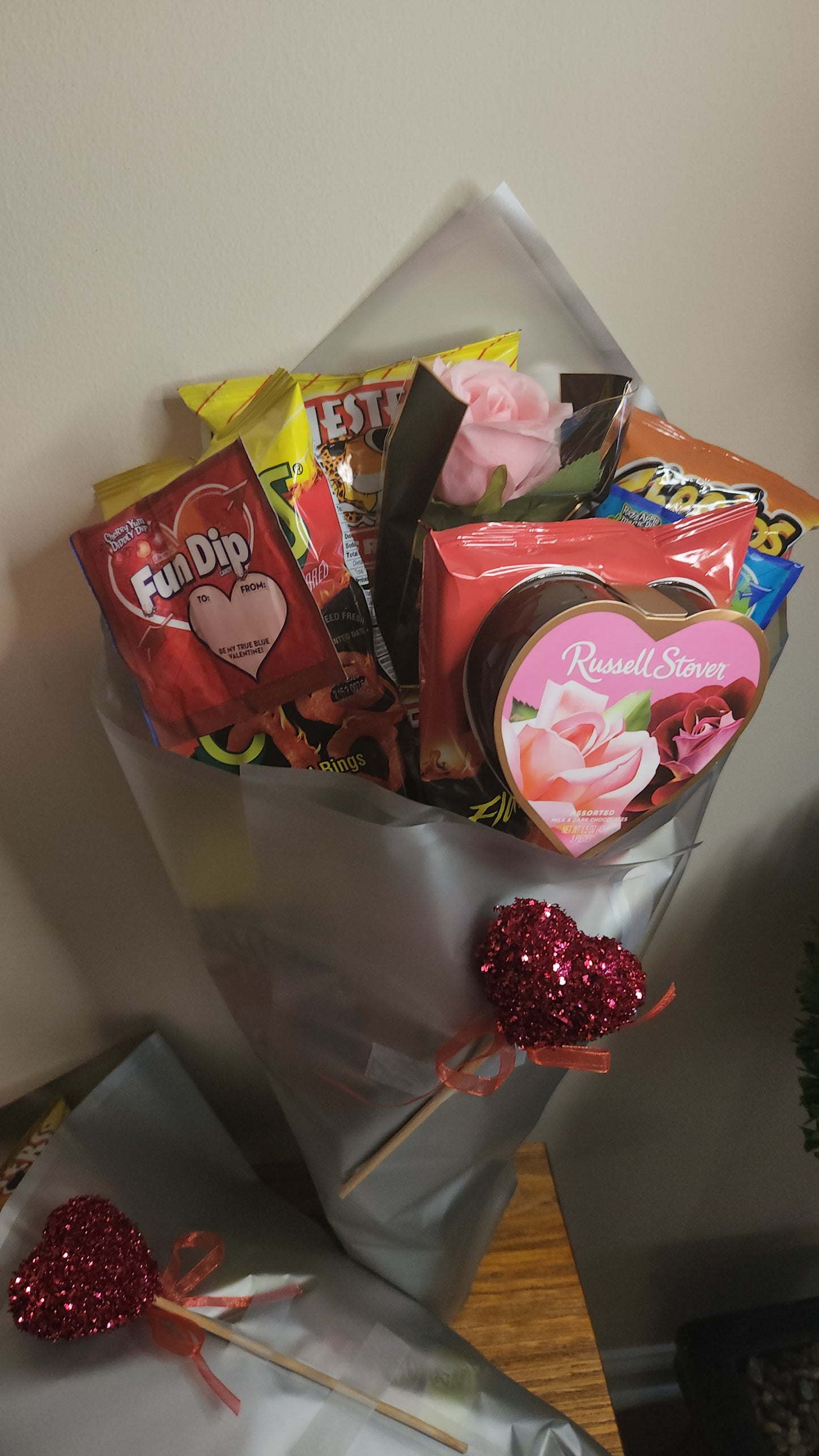 Flamin Hot Chips Bouquet with Candy Assortment