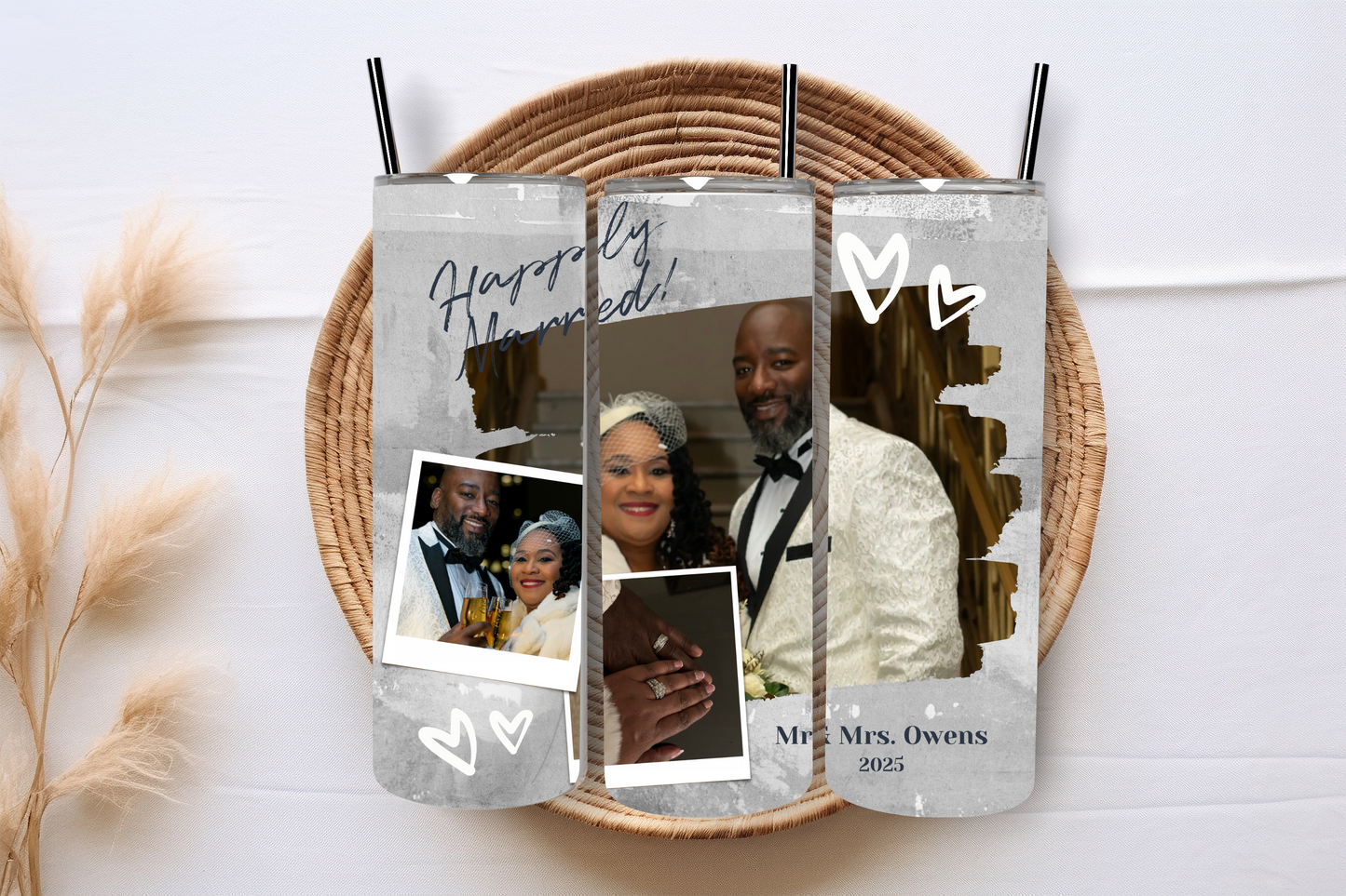 Mr & Mrs Photo Bridal Tumbler