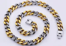 Men's Two Toned 14mm Bling Cuban Link Necklace