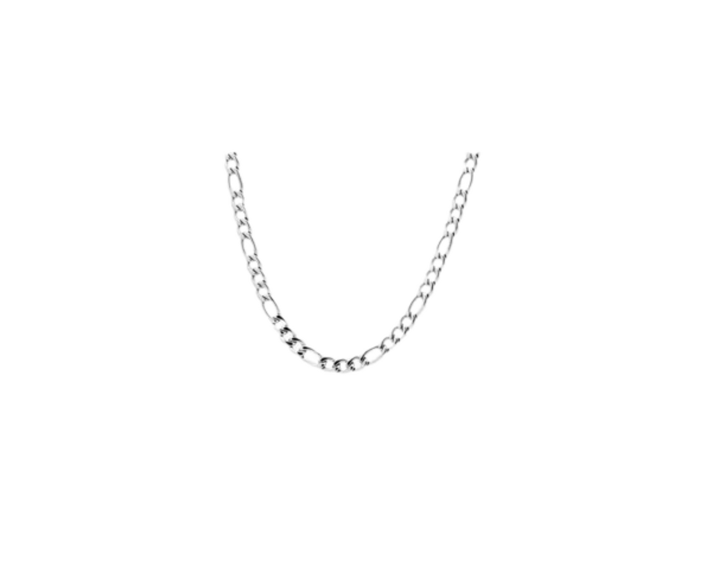 Men's Silver Figaro Stainless Steel Link Chain