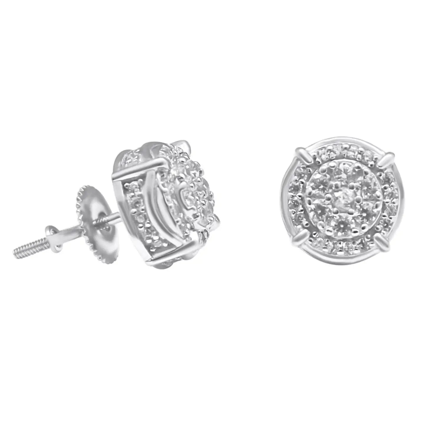 Sterling Silver 9mm Round Screwback Earrings