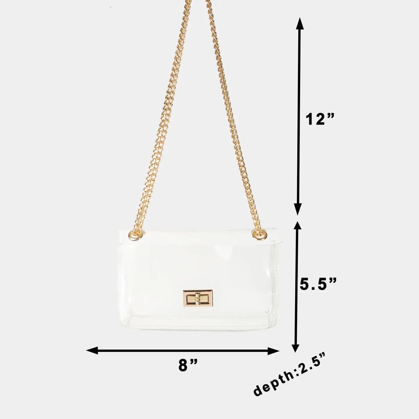 Clear Purse with Gold Clutch Insert