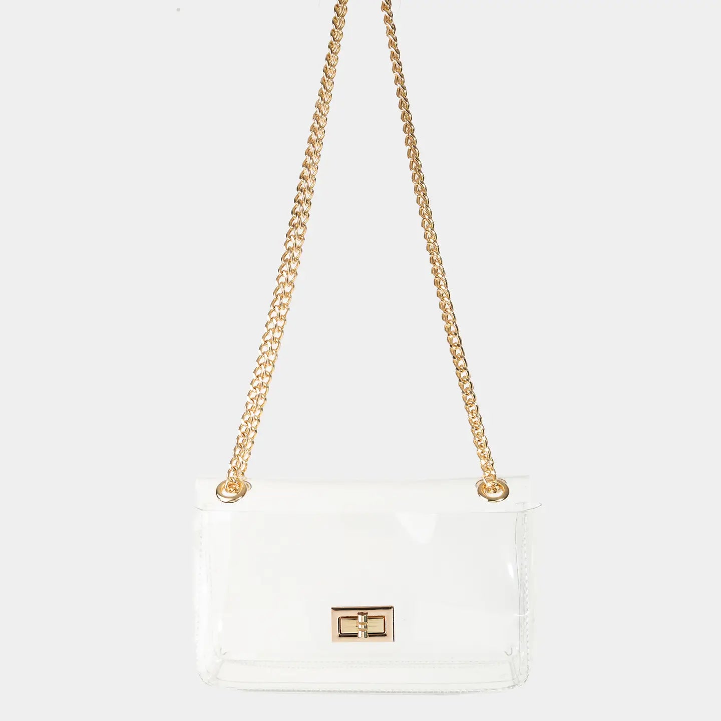 Clear Purse with Gold Clutch Insert