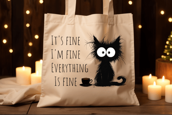 Funny Cat Canvas Tote