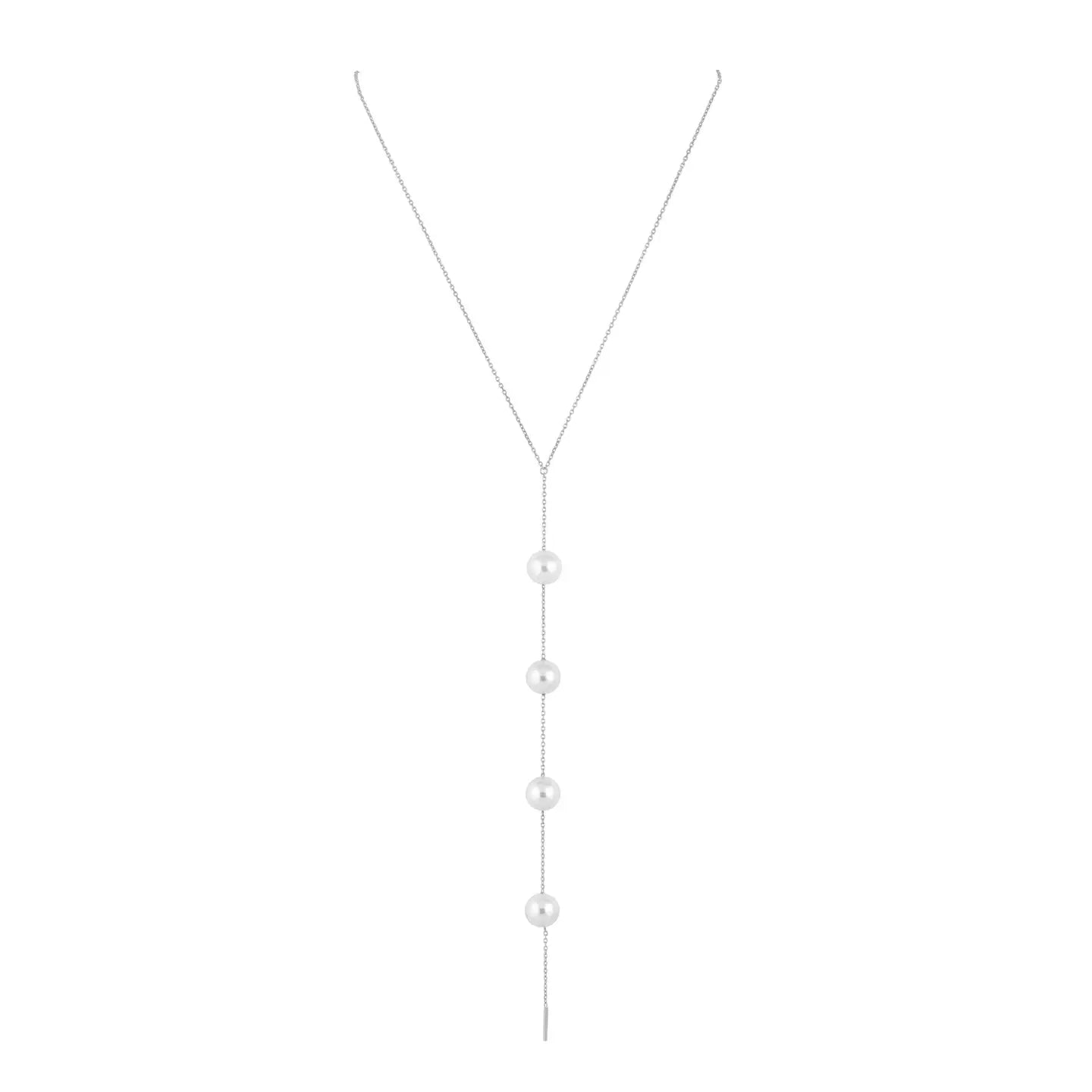 Pearl Diamonette Lariat Necklace