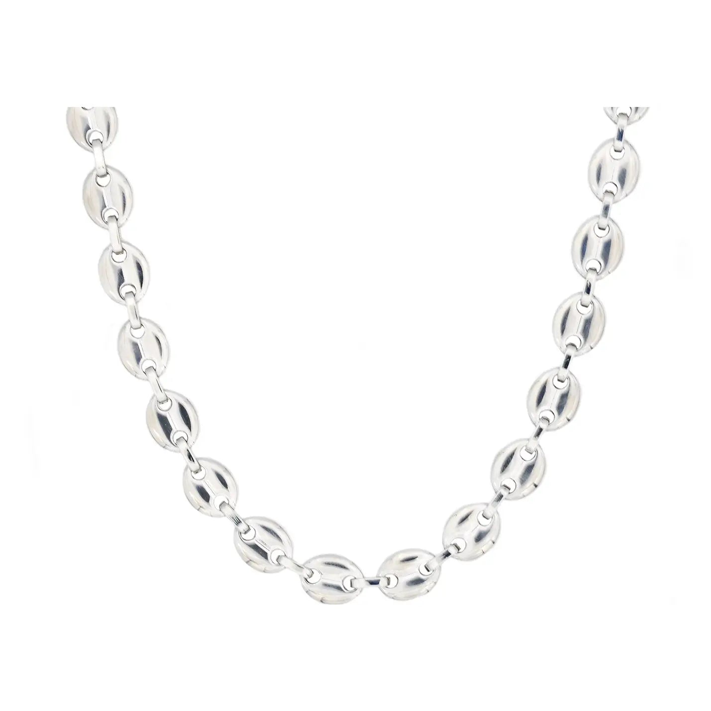 Men's Stainless Steel Puff Mariner Link Chain Necklace