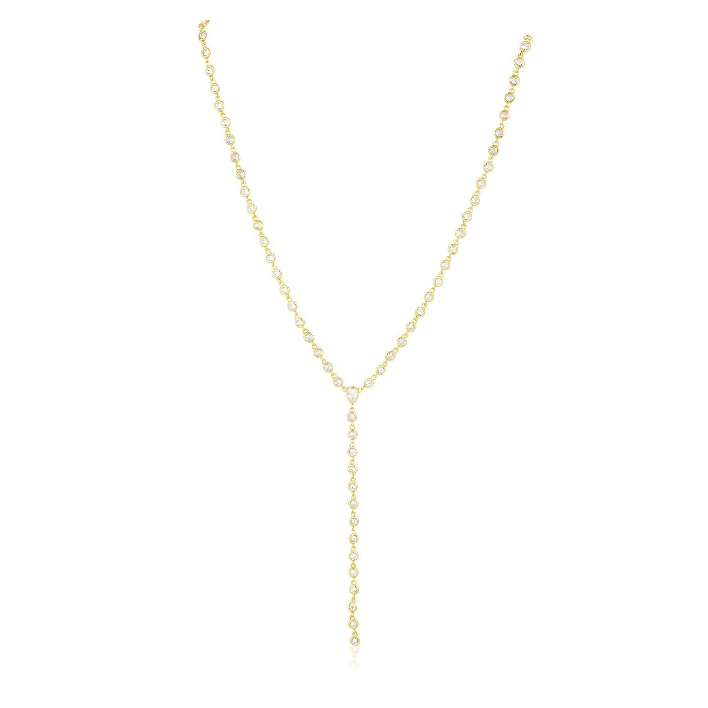 Diamond Studded Lariat Necklace