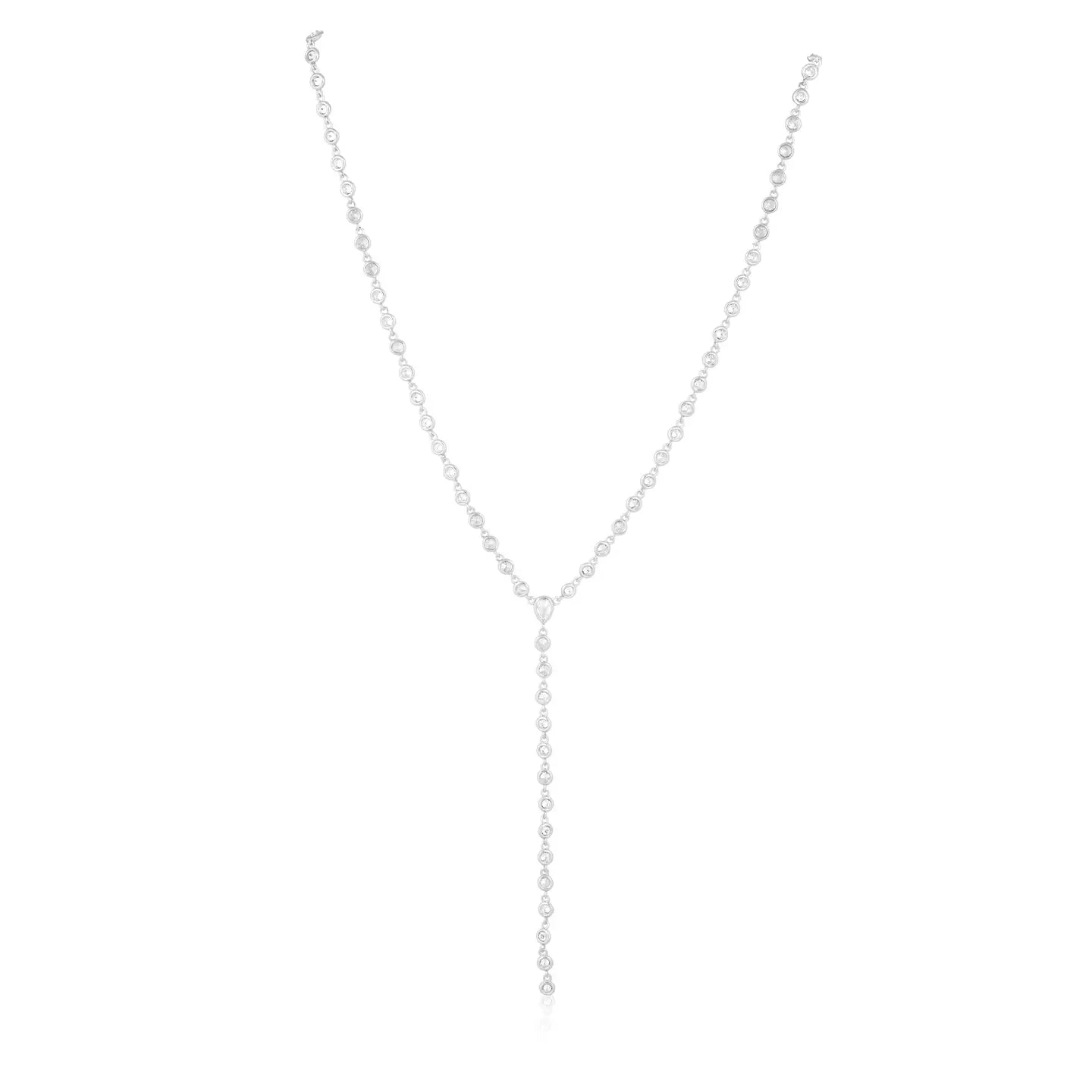Diamond Studded Lariat Necklace