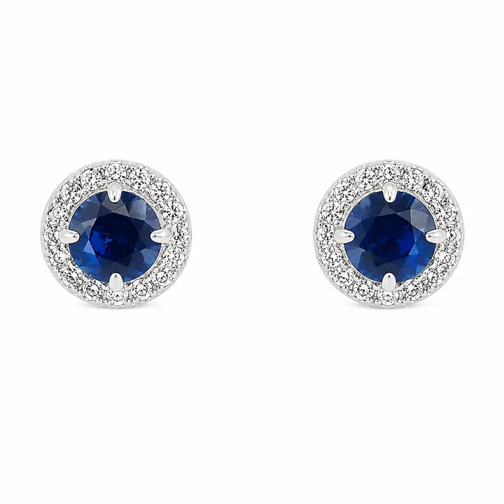 Sterling Silver Sapphire CZ Studs