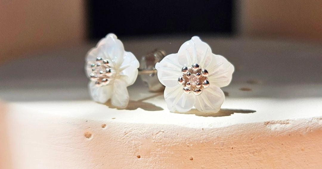 Mother of Pearl Floral Studs