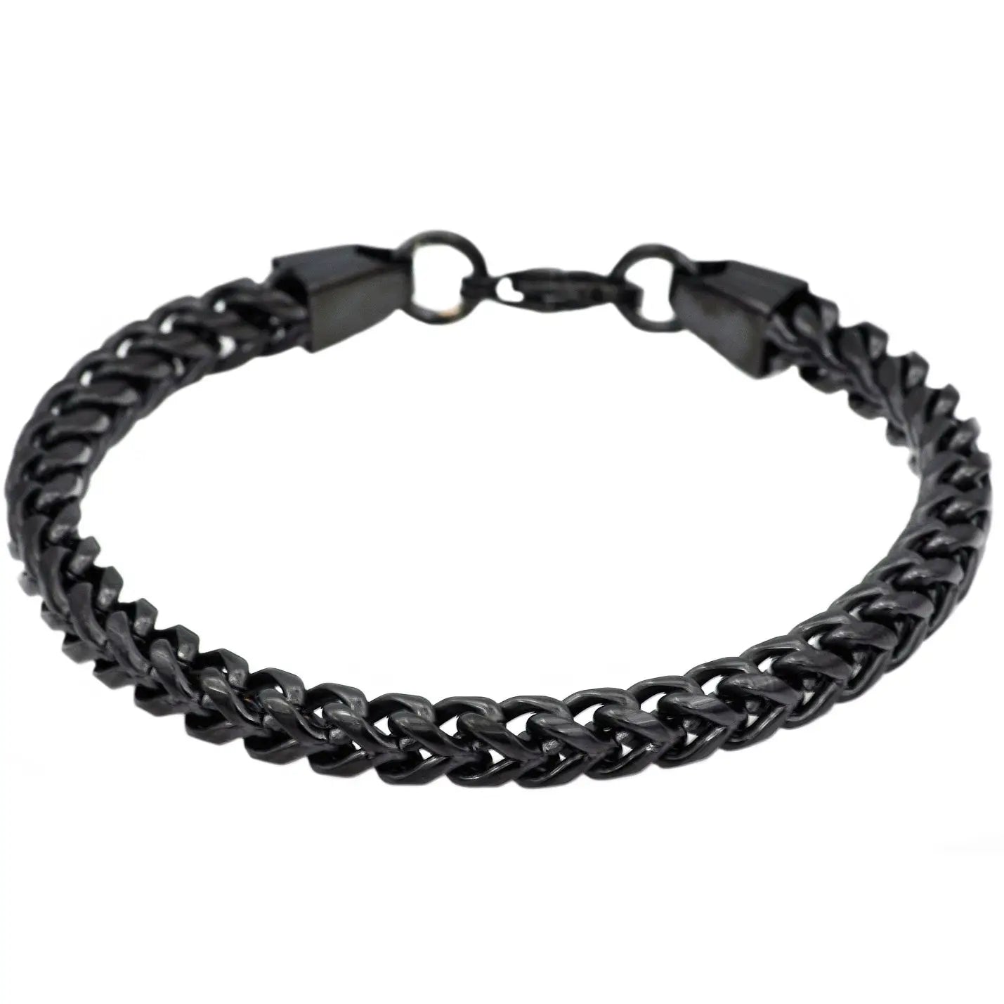 Men's Black Franco Stainless Steel Bracelet