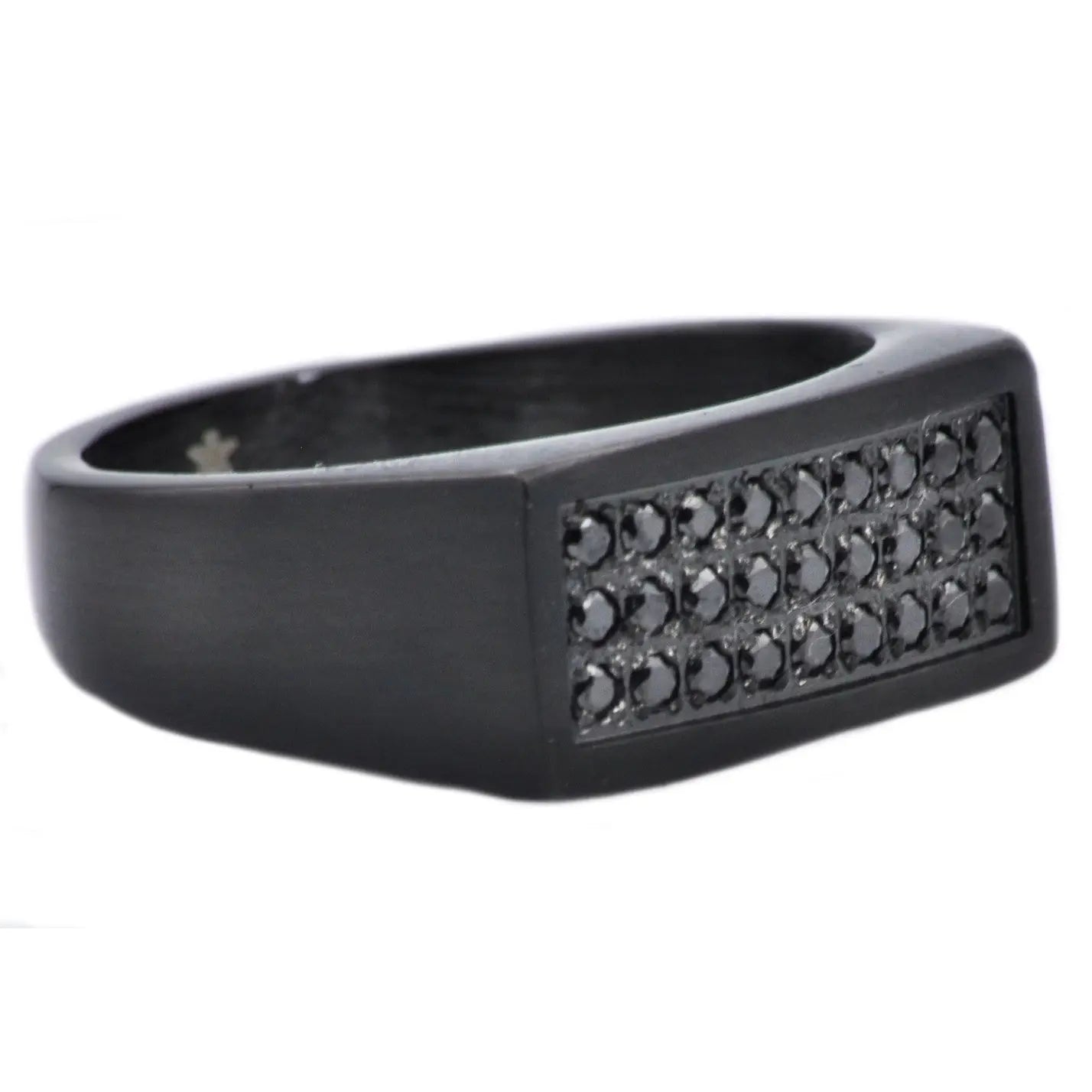 Men's Black CZ Stainless Steel Ring