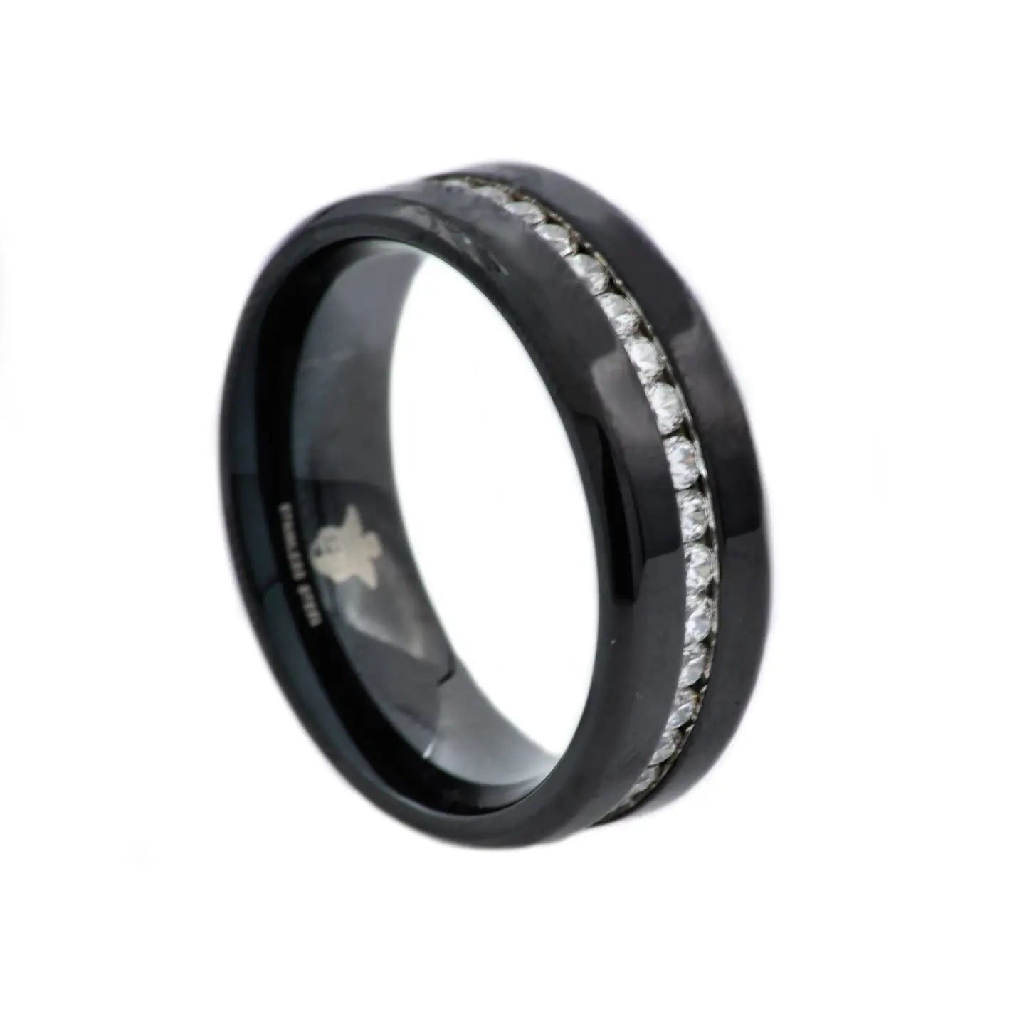 Men's Black Eternity Band Cubic Zirconia Ring