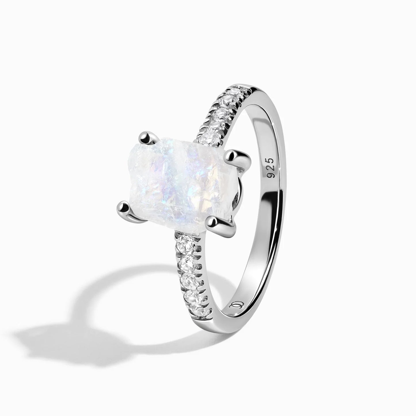925 Sterling Silver Moonstone Ring Size 6