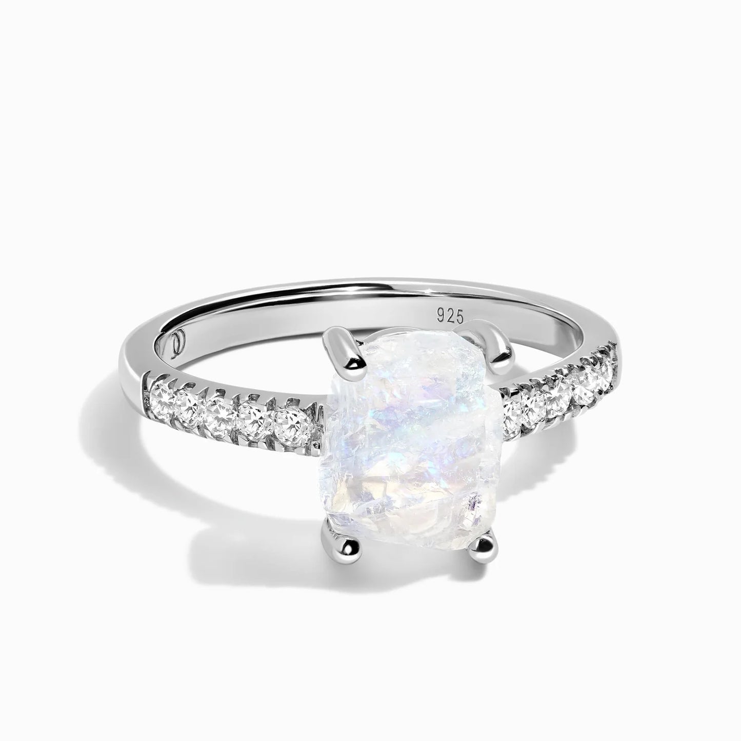 925 Sterling Silver Moonstone Ring Size 6