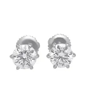 Sterling Silver Moissanite Screwback Earrings 6mm