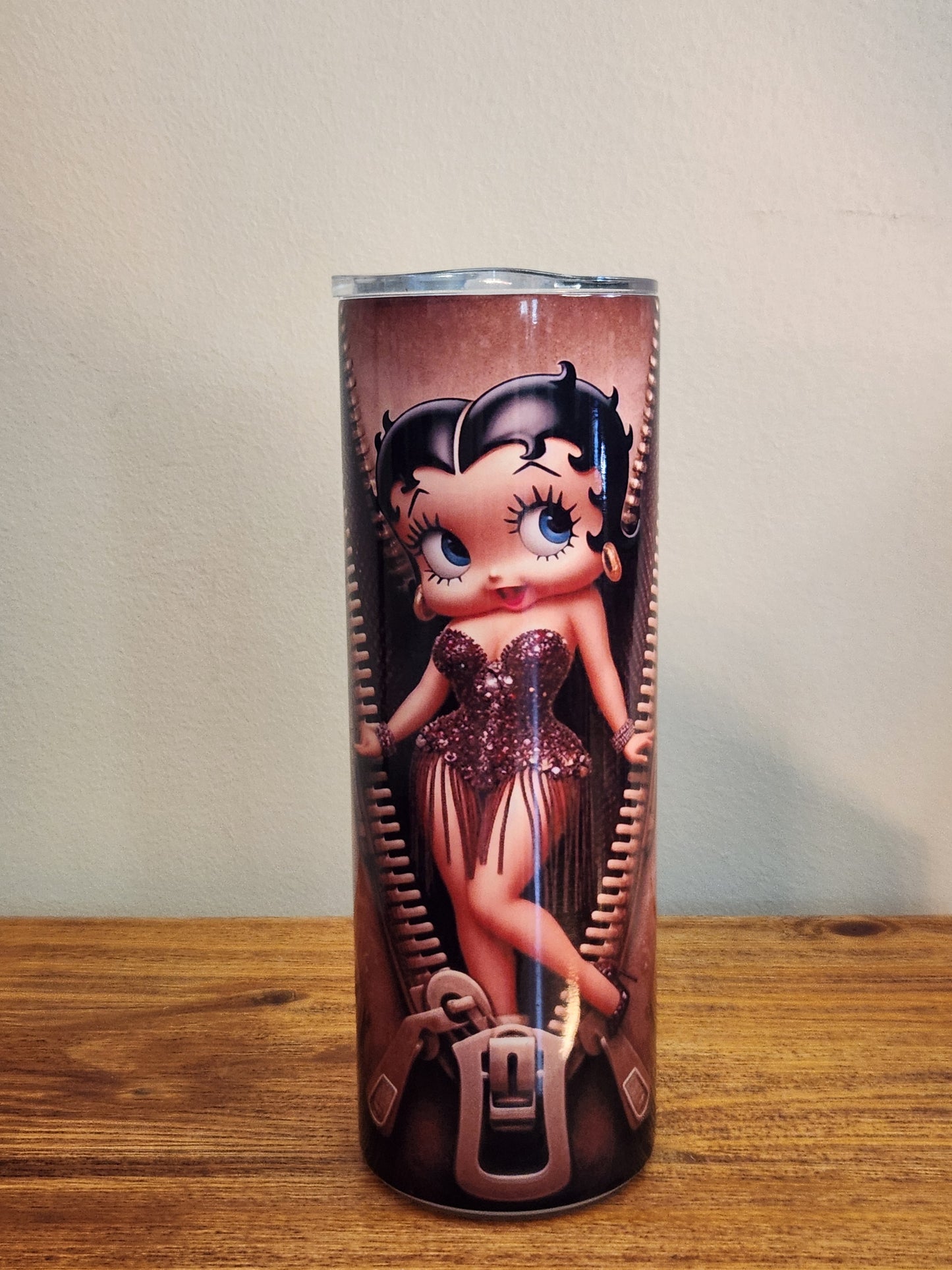 Betty Boo Zipper Pop Out Tumbler