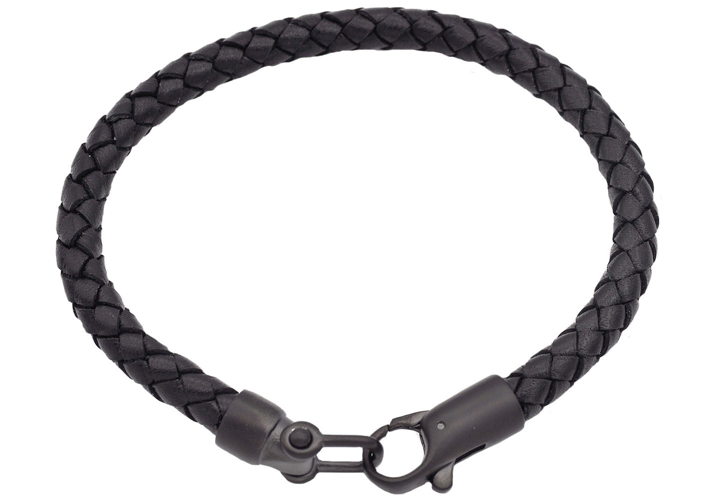Men's Black Leather Bracelet