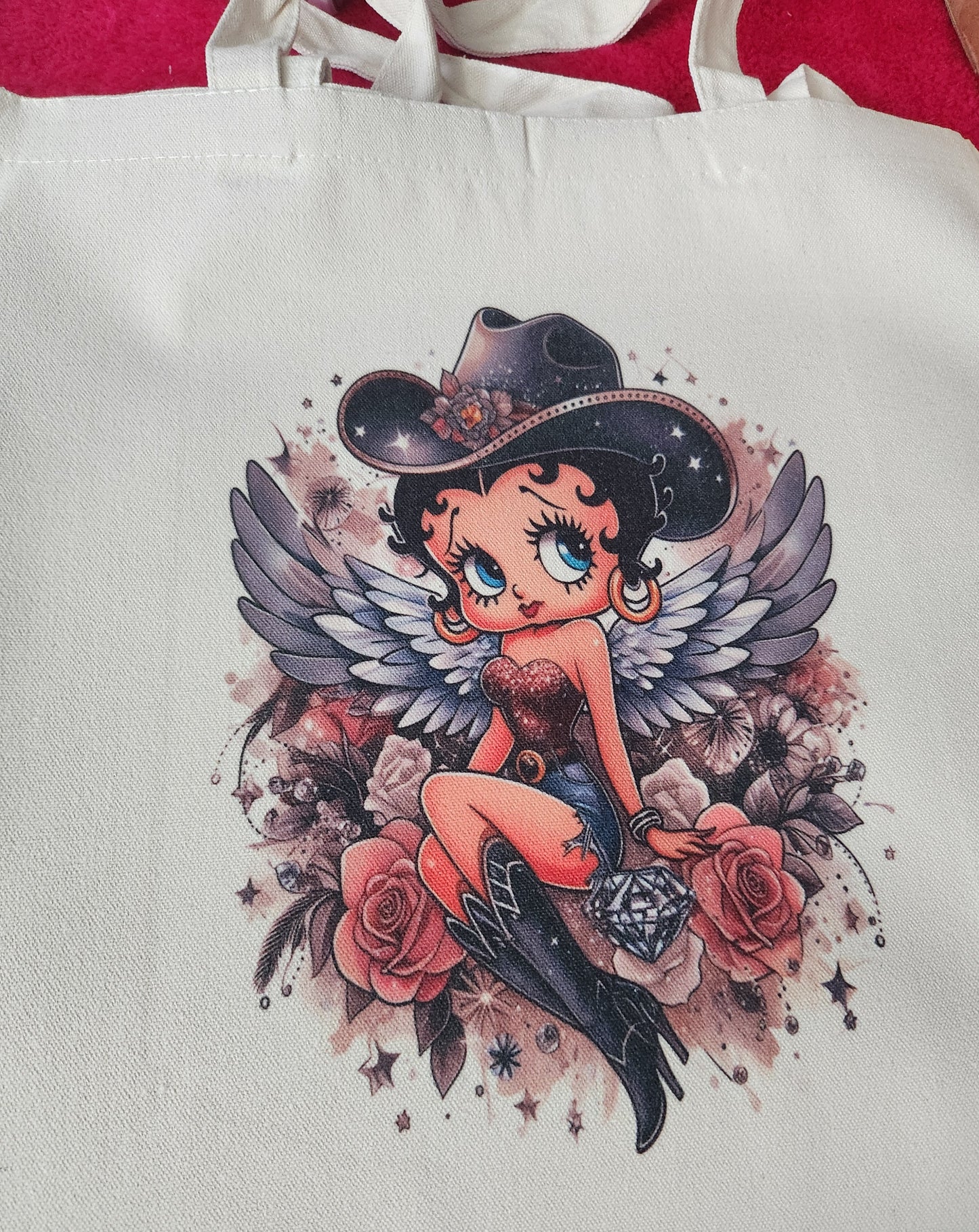 Cow Girl Betty Boo Canvas Tote