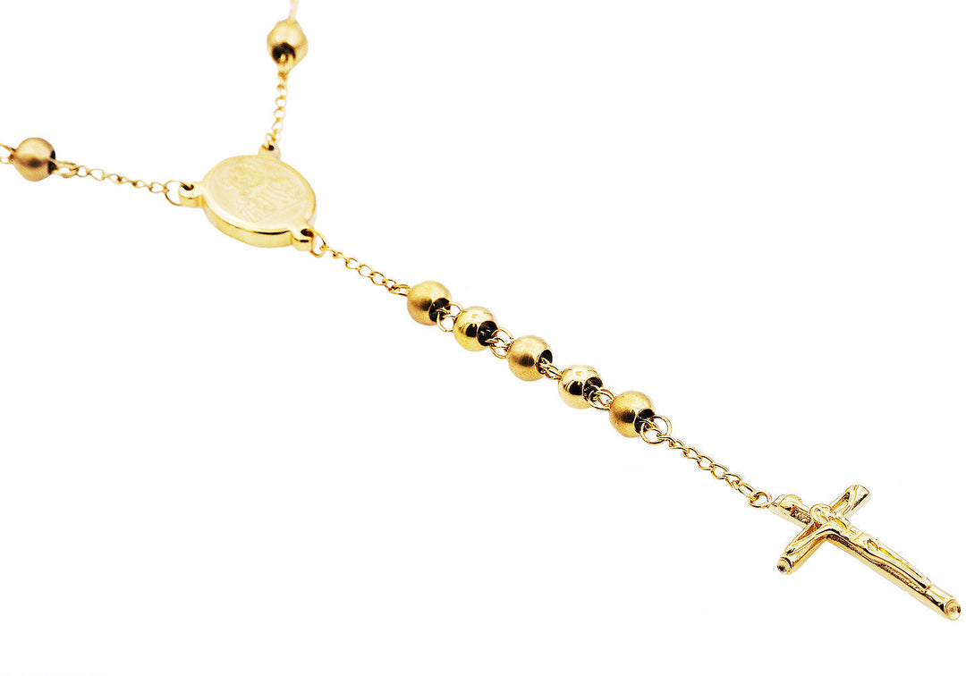 18k Gold Rosary Stainless Steel