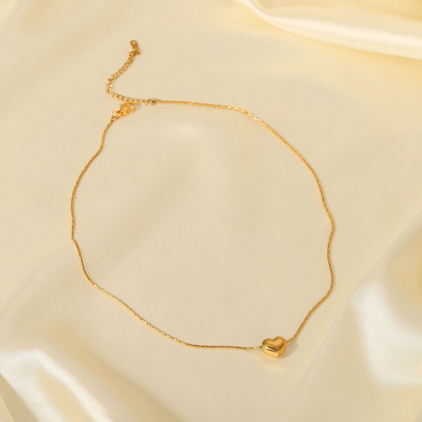 Gold Heart Necklace 18K Gold Plated