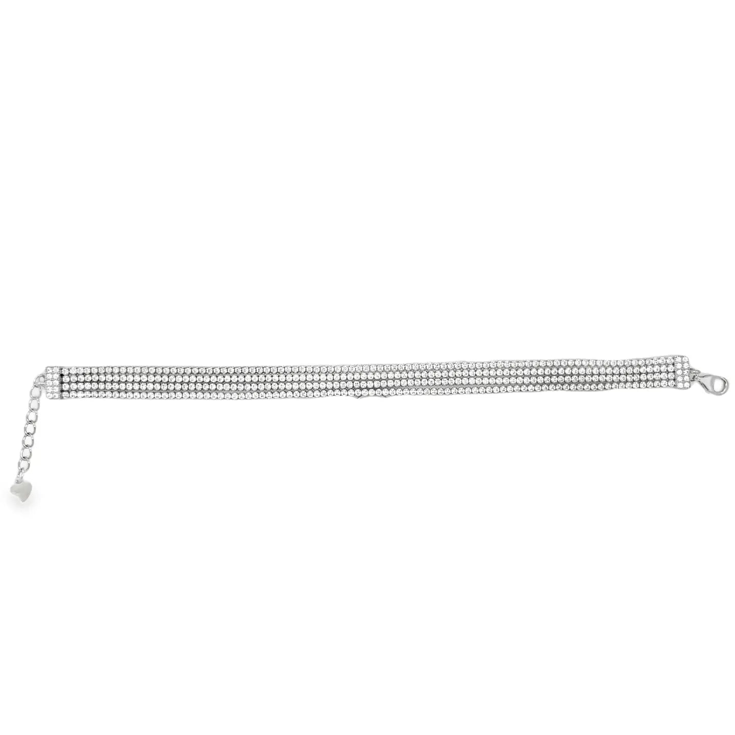 925 Sterling Silver 4 Row Tennis Bracelet