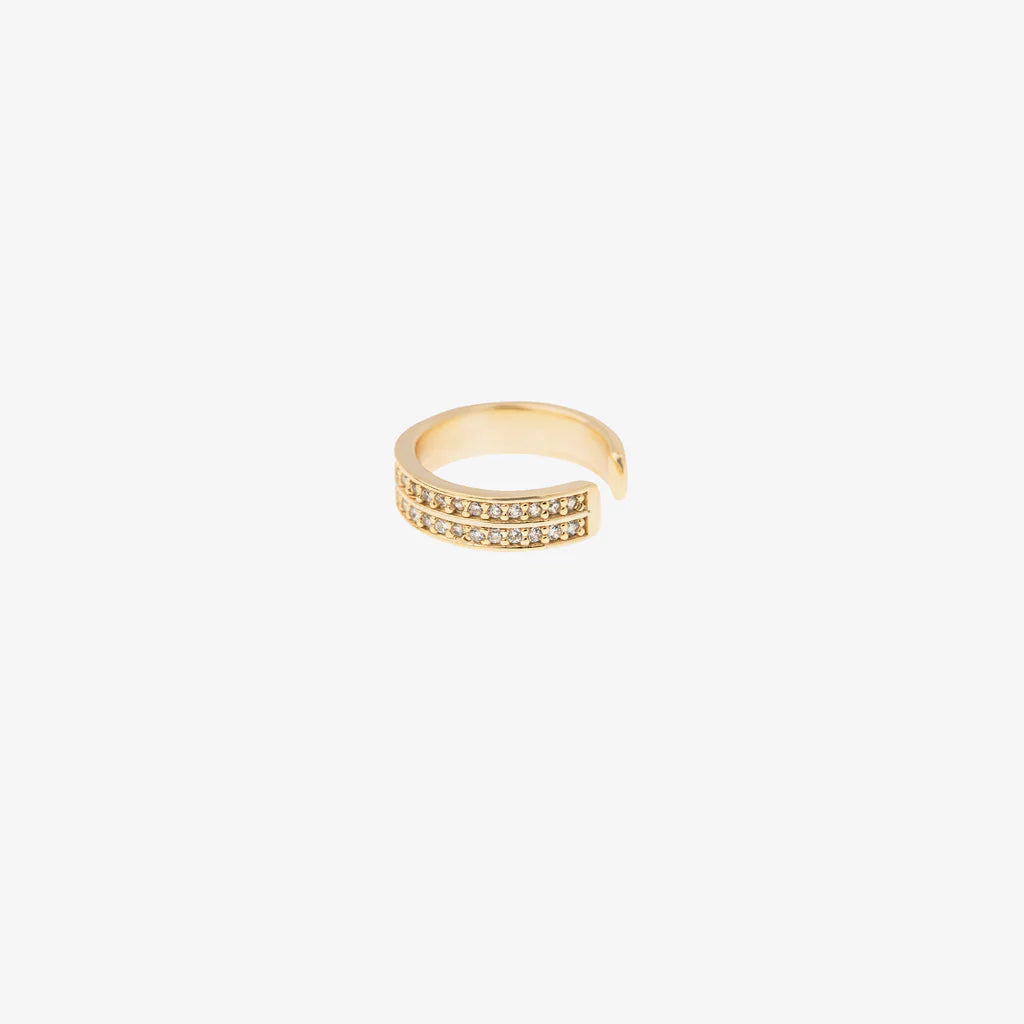 No Pierce Double Pave Ear Cuff