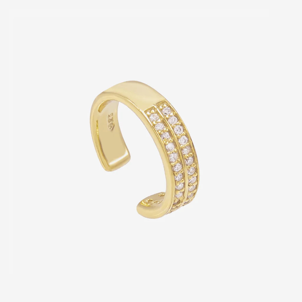 No Pierce Double Pave Ear Cuff