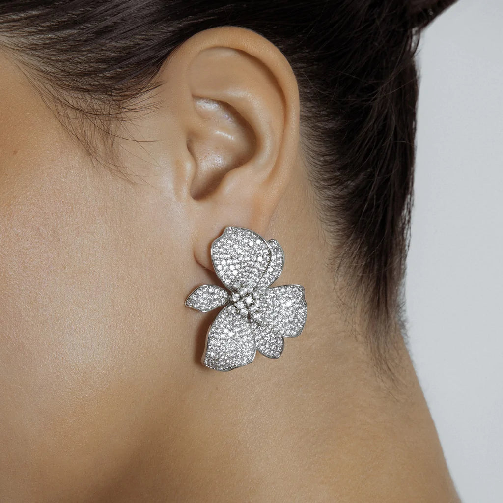 Sterling Silver Hand Crafted Floral Bloom Earrings