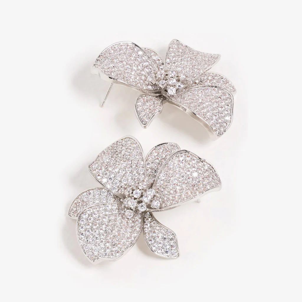 Sterling Silver Hand Crafted Floral Bloom Earrings