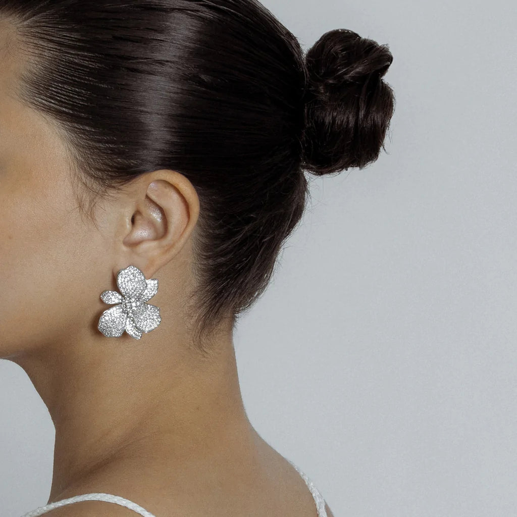 Sterling Silver Hand Crafted Floral Bloom Earrings