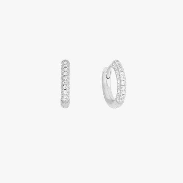 18k Pave Huggie Earrings