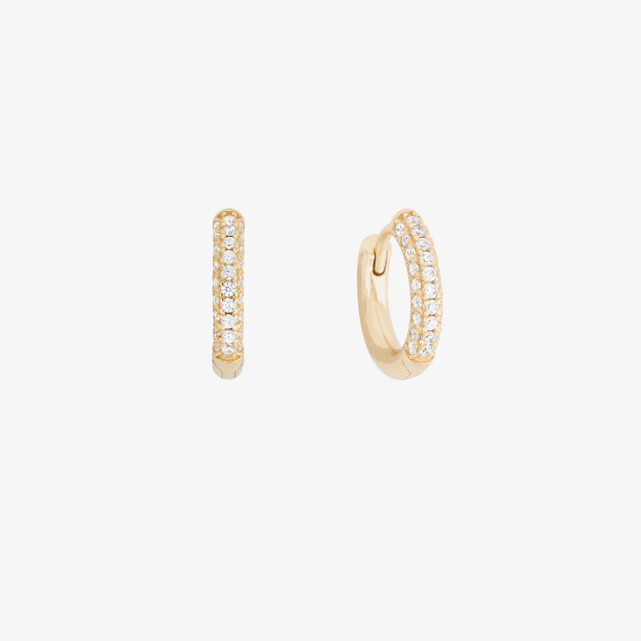 18k Pave Huggie Earrings