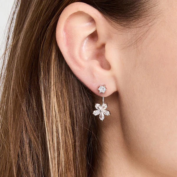 Floral Marquis Studded Stone Earrings