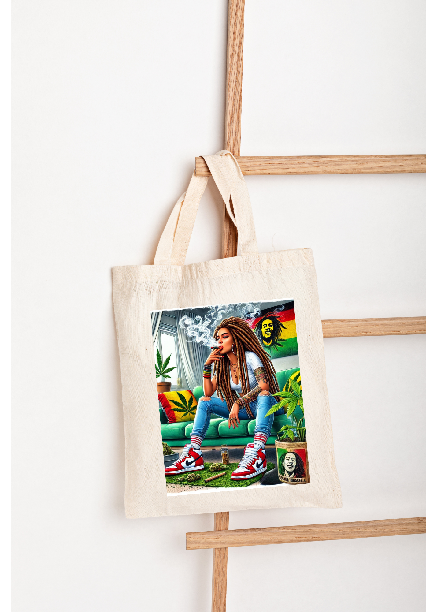 420 Jamaican Gal Canvas Tote
