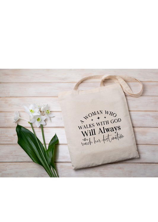 Christian Woman Inspirational Canvas Tote