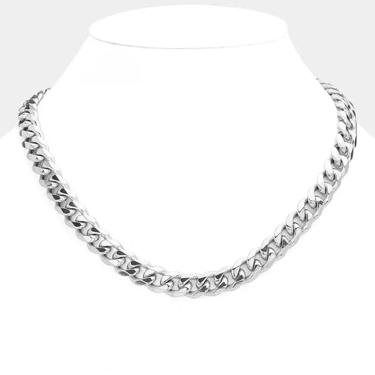Women's Silver Cuban Necklace