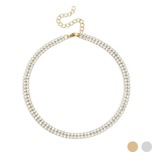 Gold 2 Row Rhinestone Anklet
