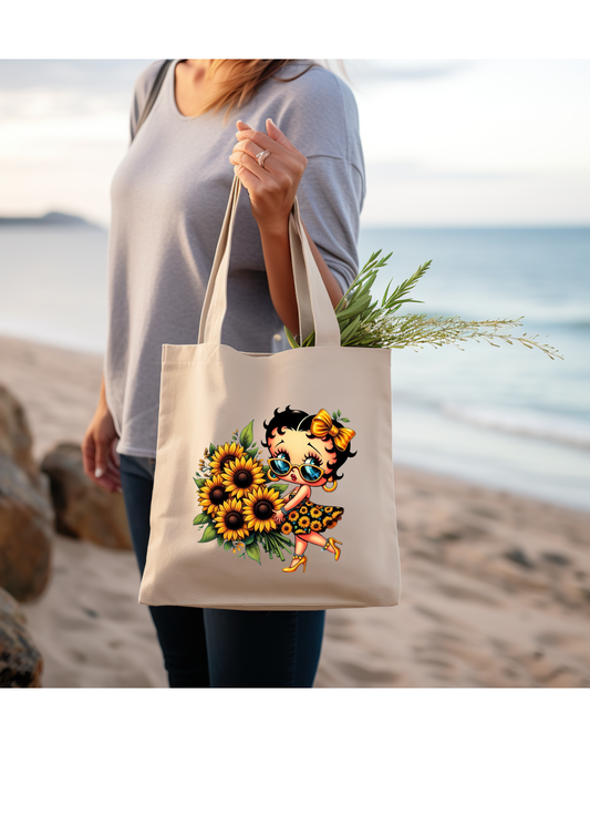 Betty Boo Sunflower Babe Canvas Tote